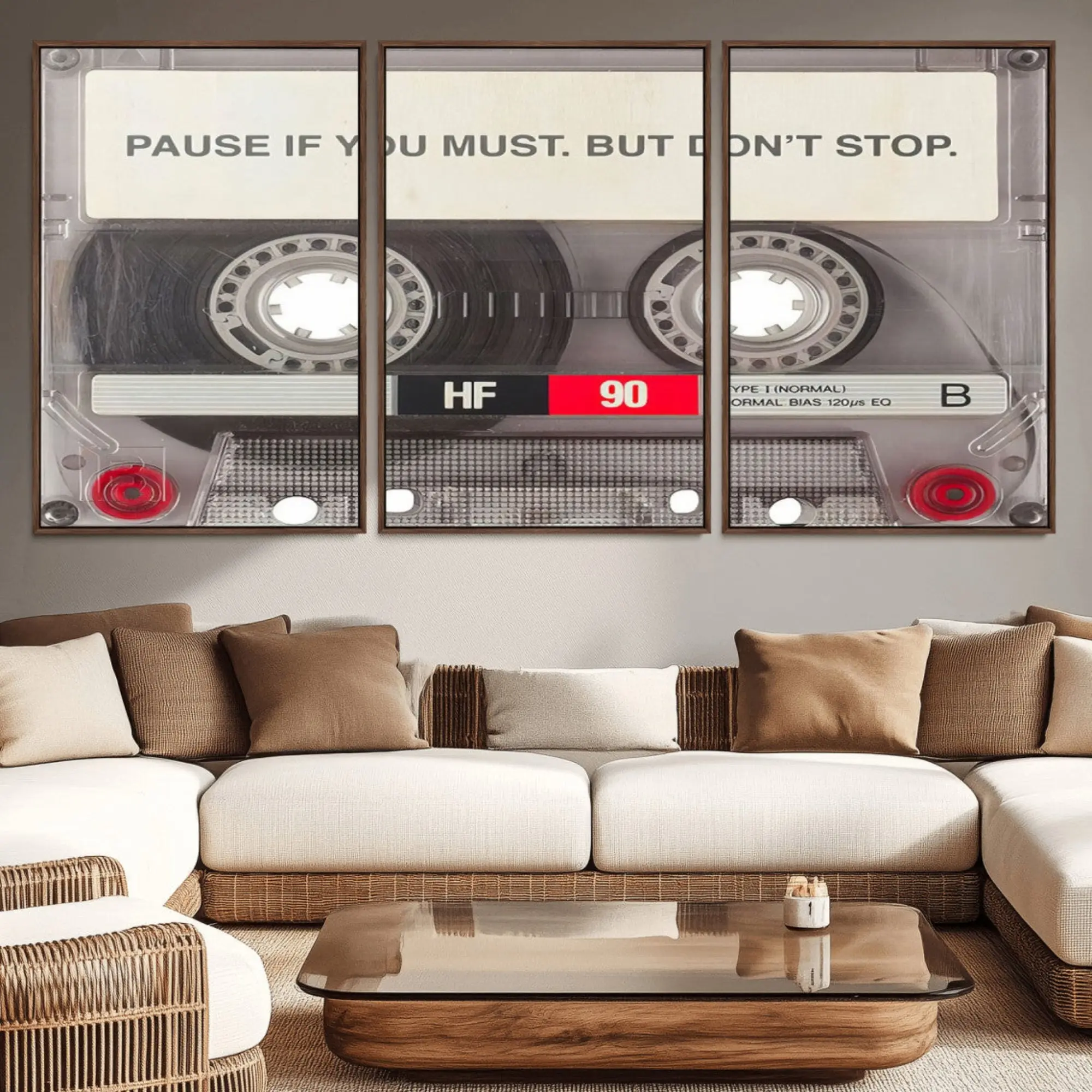 Iconic Music Cassette Artistic Canvas Print - Eco-Friendly, Hand-Stretched, Multi-Size Detailed Art for Home Decor Room Wall