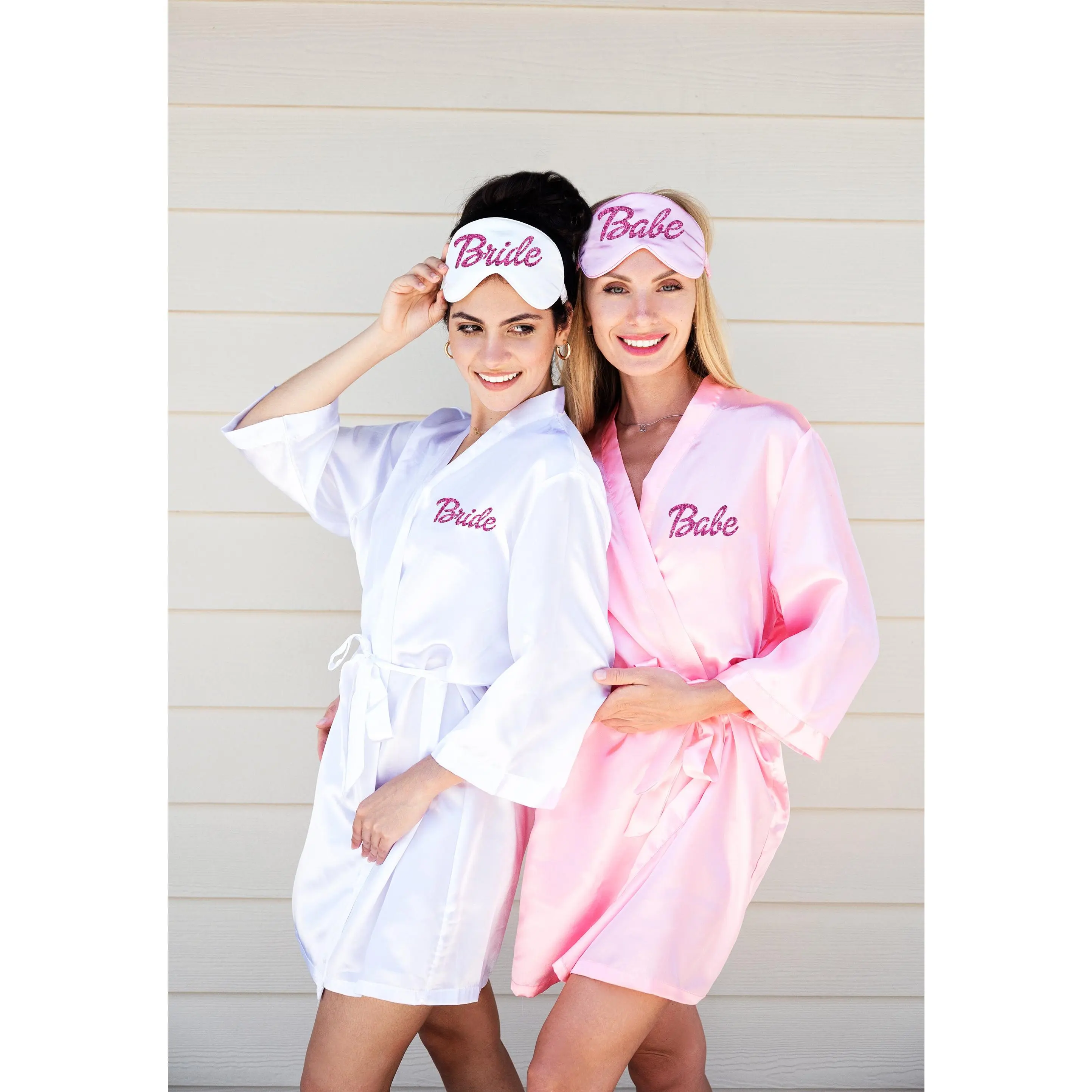 Satin Robes, Matching party robes - dolly font