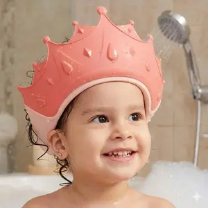 Adjustable Silicone Baby Bath Hat Infant Washing Cap Non Slip Waterproof Ear Protection Eyes Shield Safe Newborn Shower Bathing Essentials Eco Friendly Material Anti Fall Shower Caps