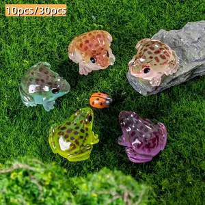 10/30 Piece Glow-In-The-Dark Mini Frog Figurines, Creative Night Light Decorations for Moss Landscape, Garden, Holiday, DIY Glass Container Accessories