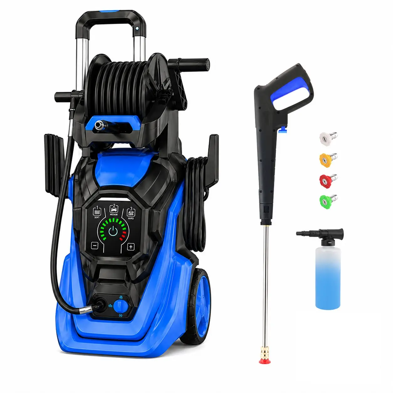 5560PSI MAX Electric Pressure Washer 3.0GPM ,15-Level Adjustable Touch Screen,Multi Jet Design,Ergonomic Handle,Wheeled Frame,Complete Accessories for Car,RV, Fence, Patio, Roof, Window, Garage Cleaning