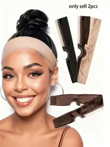 Wig Grip Band, Adjustable Wig Gripper with Ear-cutouts, Adjustable Non-slip Off Band with Velcro, Comfortable Breathable Wig Grip Band, Wig Tool, Wig Install Kit