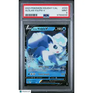 Alolan Vulpix V 2023 Pokemon Holiday Calendar #033 PSA 9