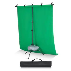 VEVOR Backdrop Stand,  5 x 6.5 ft Adjustable Photo Backdrop Stand Kit, Portable Background Backdrop Stand with 3 Crossbars, Heavy Duty Projector Screen Stand, for Wedding, Photo Video Studio & Party