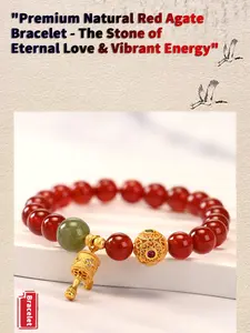 Natural Red Agate Beaded Bracelet with Fortune-Turning Tibetan Bell Pendant, Peace, Auspiciousness and Good Luck Beaded Bracelet #RedAgateBracelet #LuckyBracelet #FengShuiJewelry #Amulet #BellBracelet #TalismanBracelet #NaturalAgate #PeaceJewelry #Amulet