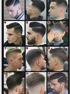 Modern Barber Shop Salon Hair Cut for Men Chart Poster Laminated Men's Hairstyles Barber Poster Painting Posters and Prints Wall Art Pictures for salon