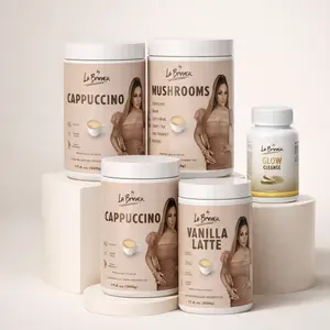 BUNDLE  1.MUSHROOM 1.CAPPUCCINO 1.GLOW COllAGEN 1.VANILLA LATTE.CLEANSE