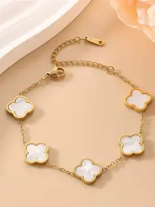Fashion Vintage Four-Leaf Clover Adjustable Elegant Jewelry Bracelet for Women, Daily Wear, Parties, Weddings, Birthdays, Mother's Day, Valentine's Day Gift