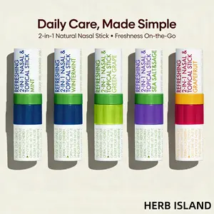 【Herb Island】2-in-1 Natural Essential Oil Nasal Inhaler Stick, Eucalyptus&Peppermint | Sinus Relief & Mosquito Repellent | Aromatherapy Breathing Support, Portable Wellness Solution, Aromatic Relaxation Healthcare