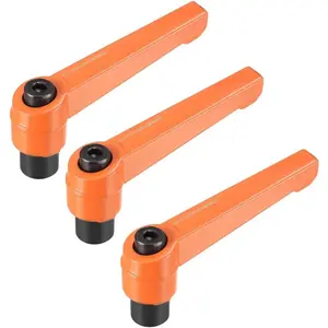 M8 Adjustable Handle Clamping Lever Push Button Ratchet Female Threaded Stud 3 Pcs