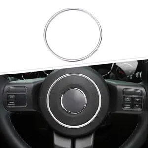 For 2011-2017 Jeep Wrangler JK/2010-2015 Compass/2011-2015 Patriot/2011-2013 Grand Cherokee Steering Wheel Center Cover Trim Ring, Cars Accessories