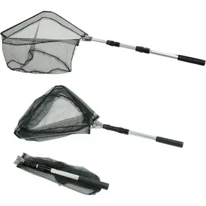 Telescoping Fishing Landing Net – Extendable Handle (40–63"), Lightweight Foldable Net for Freshwater Fishing – Ideal for Kids, Men & Women