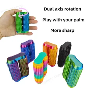 Prickly Spinny Click - Dual Axis Rolling Pain Fidget Toy with Sharp Spikes & Spinning Section for Tactile Stimulation & Stress Relief