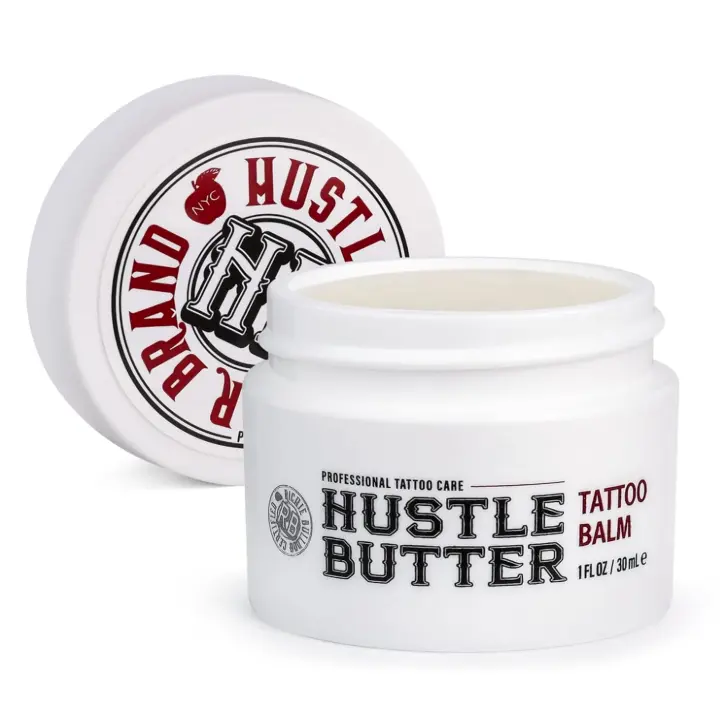 Hustle Butter Deluxe – Tattoo Butter for Before, During, and After the Tattoo Process – Lubricates and Moisturizes – 100% Vegan Replacement for Petroleum-Based Products – 1 oz