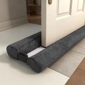 Under Door Draft Stopper Sweep Weather Stripping Double-Sided Windproof Seal Noise Blocker Window Breeze Blocker Adjustable 30'' to 36'' Gap Filler Grey