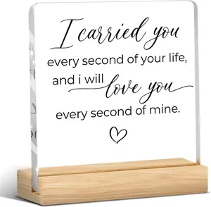 Miscarriage Gifts for Mothers, Miscarriage Ornament, Miscarriages Memorial, Loss of Baby Sympathy Gifts, Miscarriage Gifts for Dad, I Carried You Acrylic Sign for Bedroom Office Desk Decor