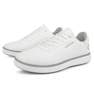 Thestron B01 Men's Golfshoes - White Sport Casual Shoes with Plain Design for Men's Wear
