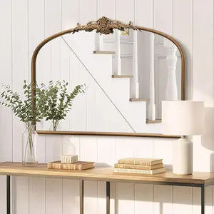 Arched  Mirror: 32"x24" Large   Wall Mounted Mirror - Baroque Traditional Ornate for Bedroom/Fireplace/Bathroom/Hallway - Wall Decor for Fashion-Conscious