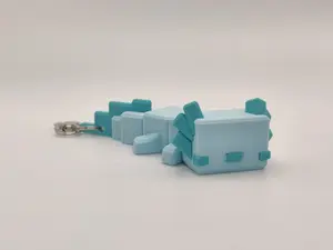 Blocky Axolotl Keychain – 3D Printed Gaming Style in Pink or Blue