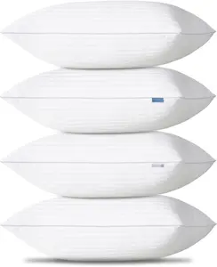 Pillows  Size Set of 4, Cooling Hotel Quality Bed Pillows with  Soft Down Alternative Fill for Side  and  Sleepers - 4 Pack, , 19x34 Inches