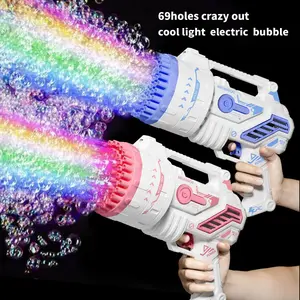 2026 The latest 69 hole Bubble Machine - Children's colored light bubble machine, outdoor and party toys, the best gift for children! Stress-relieving toys