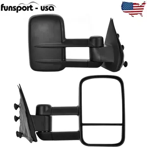 YITAMOTOR 1Pair Towing Mirrors Compatible with 2014-2018 Chevy Silverado GMC Sierra 1500 & 2500 HD, Manual Telescoping Folding