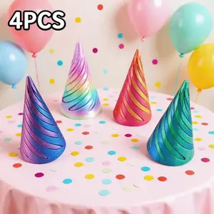 4pcs Spiral Stress Relief Cones, 3D Illusion Infinite Rotation Toy, Adult Office Desk Stress Reliever, Child Focus Training Creative Ornament