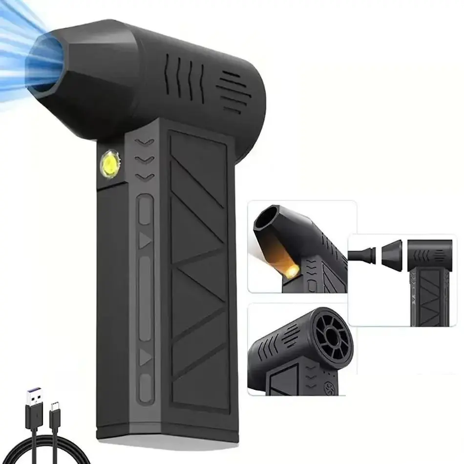 Turbo Jet Fan Handheld Powerful Fan with Electronic Display, Dust Removal Blower, High-Speed Cleaning Tool, Portable Air Circulator, Cordless Blower