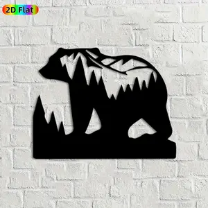 1pc Bear Metal Wall Art, Majestic Bear Statue Mural, Ideal Gift for New Year, Easter, Animal Decor Enthusiasts, Weather-Resistant Metal Wall Decor Wall Sculptures, Perfect for Outdoor Garden Wall & Fence Bear Enthusiasts