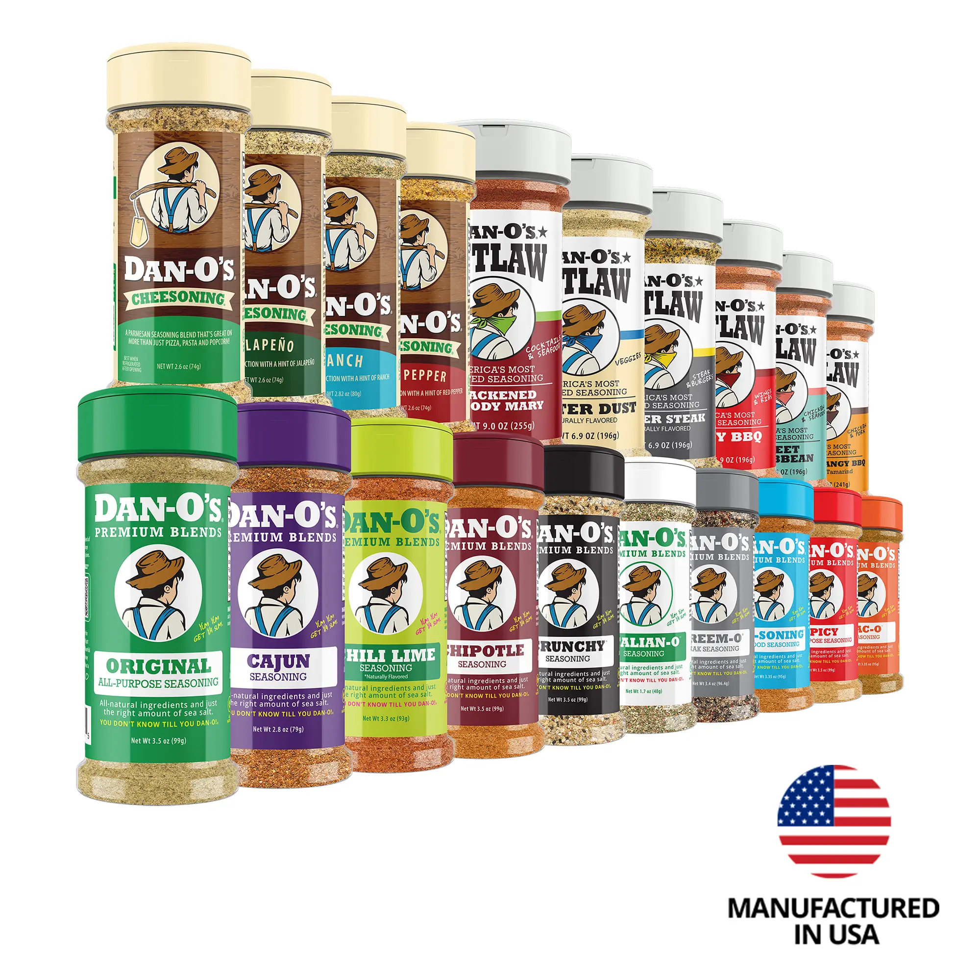 Premium Blends + Outlaws Bundle - 20 Pack Combo! All the Dan-O's Premium Blends and Dan-O's Outlaws in one Combo! Seasoning Sampler Protein Seasoning