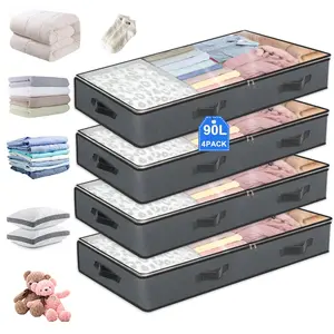 4-pack under-bed storage bag wardrobe storage bag foldable storage blanket clothes quilt sweater pillow
