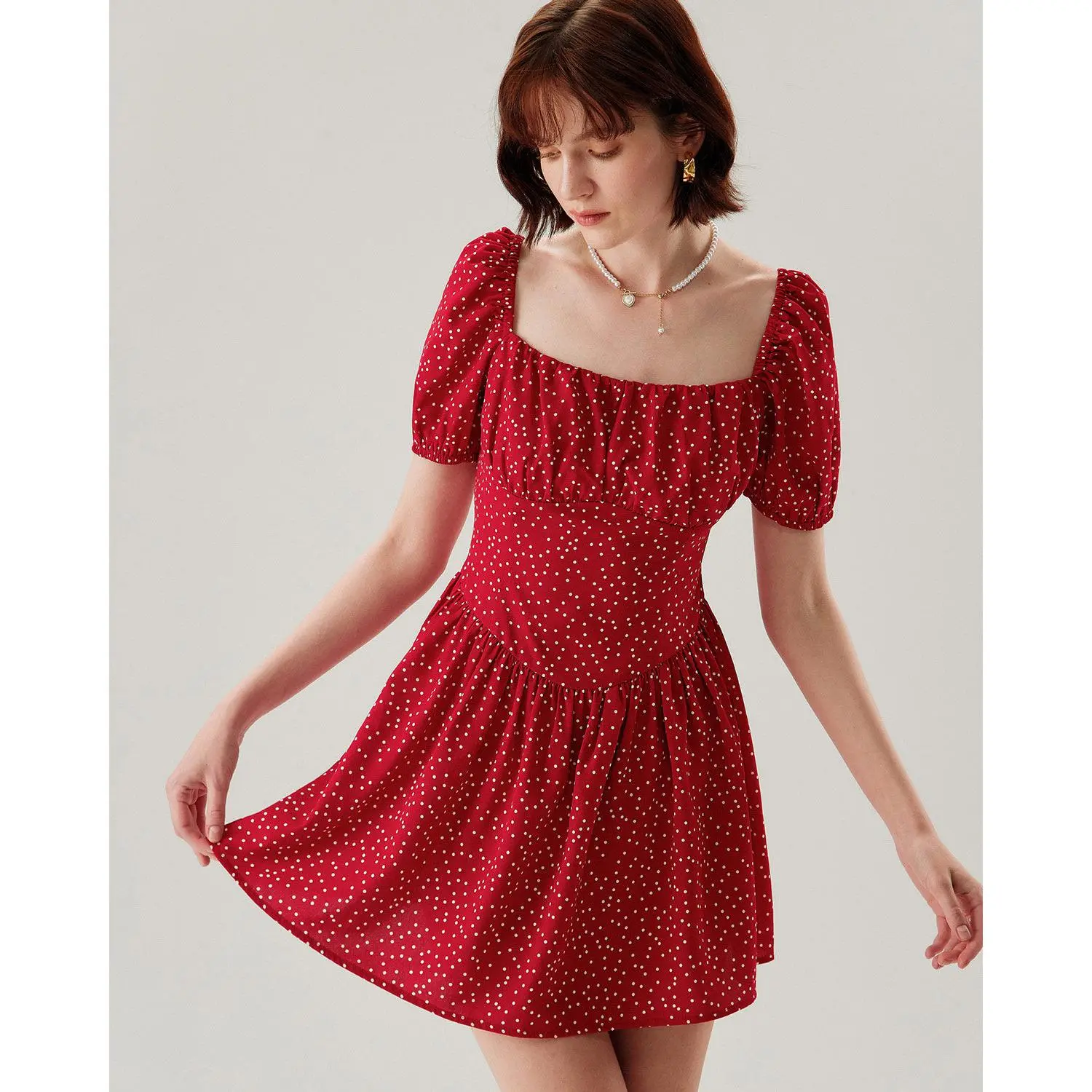 open lace back dress Back to Where It All Began Polka Dot Bubble Dress- Red and White, Large | Hazel and Olive