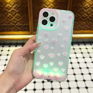 LED Love Phone Case, Compatible with iPhone 17/16/15/14/13/12/11 Pro/Pro Max/Plus, iPhone 17 PRO MAX, Stylish Protective Cover, Unique Design for Daily Use, Protective Casing