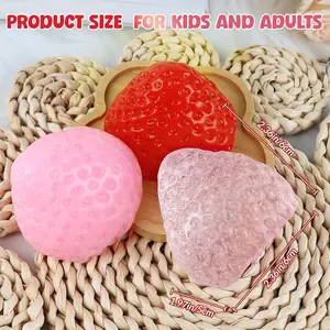 2026 new strawberry toy, reusable, non-toxic, squeezable, soft and elastic, suitable for adults and children, soft toy, sensory stress-relief toy, elastic stress-relief ball.Father's Day/Mother's Day gift