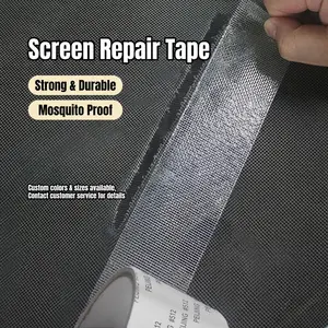 2″ X 20 FT Black Window Screen Repair Tape, Strong Adhesive Fiberglass Mesh Patch for Window & Door Screen Tears （Grey）