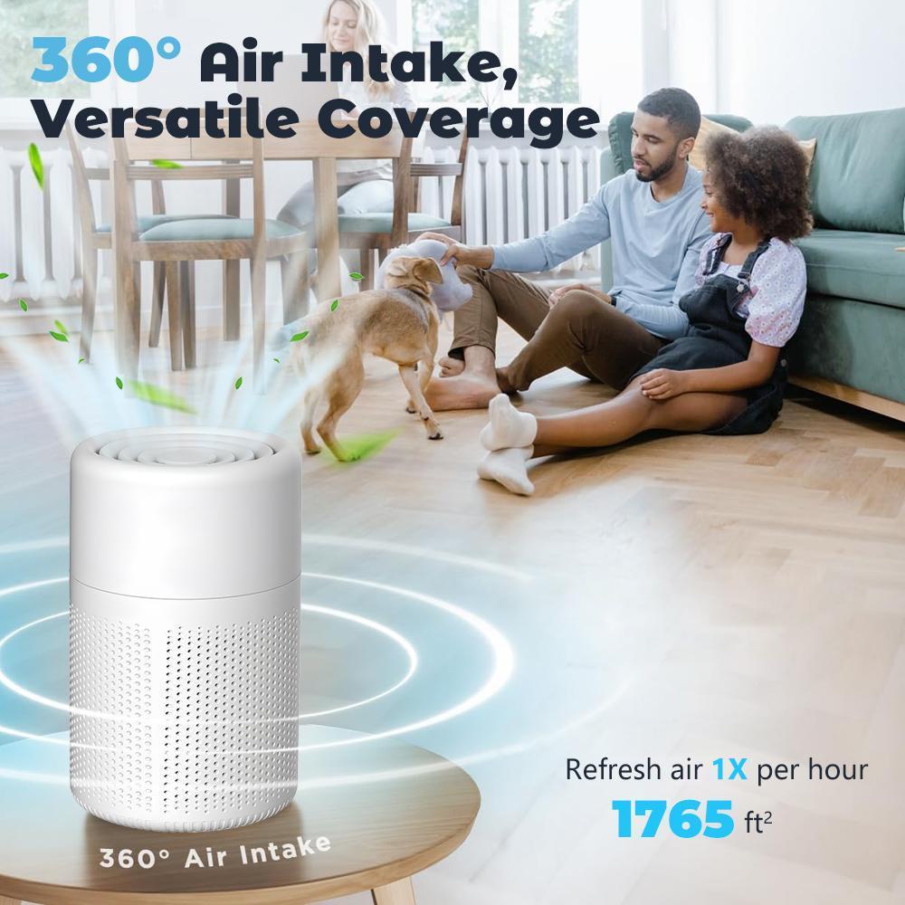 20db Quiet Air Cleaner Air Filter Eliminator Air Purifiers HEPA Air Purifierm, for Home with USB Cable, for Bedroom Desktop Office Living Room for Pet, Pollen, Smoke Odor Pollutants