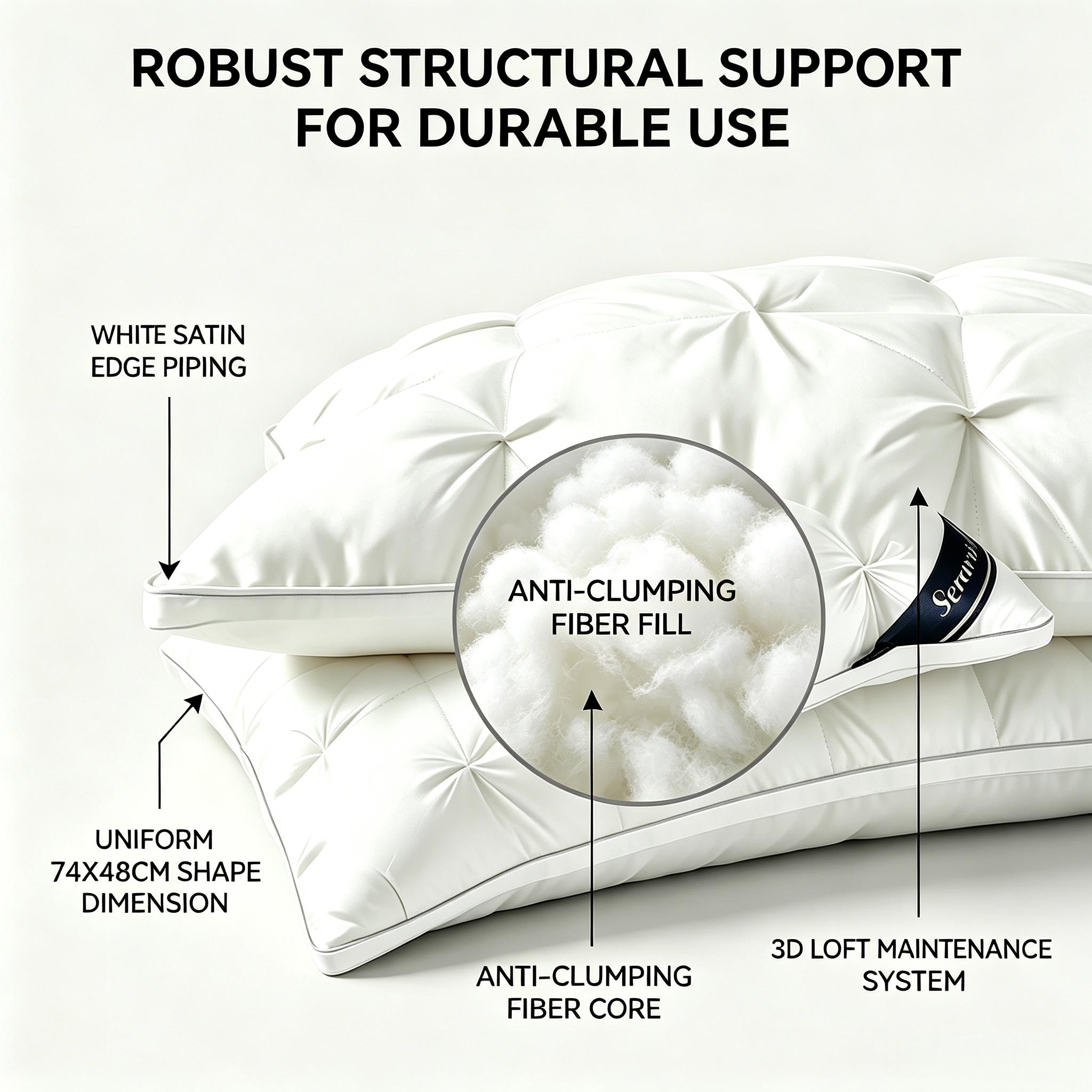 Luxury 5-Star Hotel-Quality Bed Pillows - 900g Ultra-Fluffy Breathable Down AlternSleeping Cushion, Full/King Sizes Bedding Accessory,back to school,back to school shopping,home decor Luxury 5-Star Hotel-Quality Bed Pillows - 900g Ultra-Fluffy Breathable Down AlternSleeping Cushion, Full/King Sizes Bedding Accessory,back to school,back to school shopping,home decor