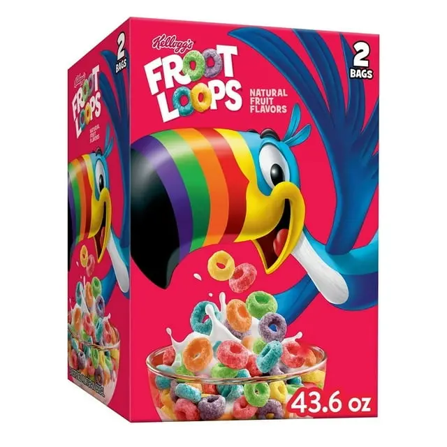 Kellogg’s Froot Loops Breakfast Cereal, 43.6 oz Family Size – Fruity Flavored Crispy O’s, Fortified with Vitamins & Minerals