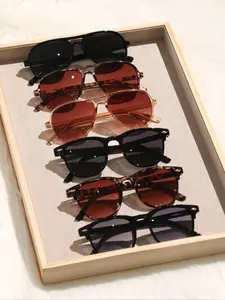 Boho Style Fashion Glasses Set, Unisex 6 Pairs with Two Frame Types, Multicolor Decorative Eyewear for Parties Outdoor Travel Gifts, Styling Sunglasses, Casual Sunglasses