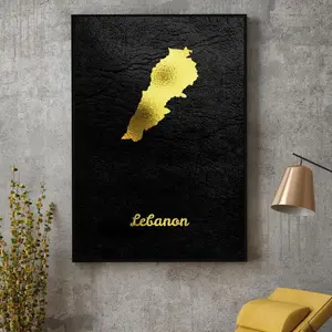 Golden Elegance: Modern Map Canvas Art