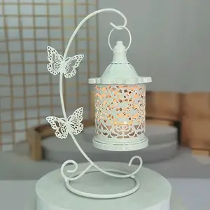 European Iron Butterfly Cutout Hanging Candle Holder, Home Desktop Decoration, Wedding Festival Atmosphere, Birdcage Hollow Design