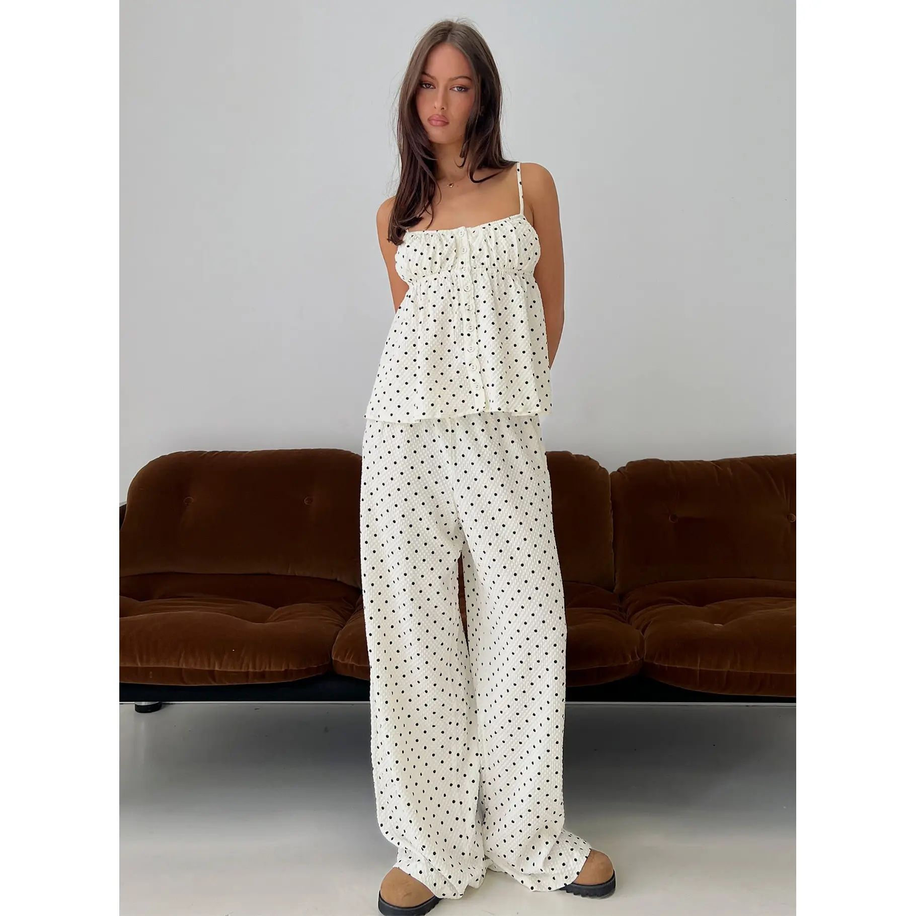 Cassini Set White Polka