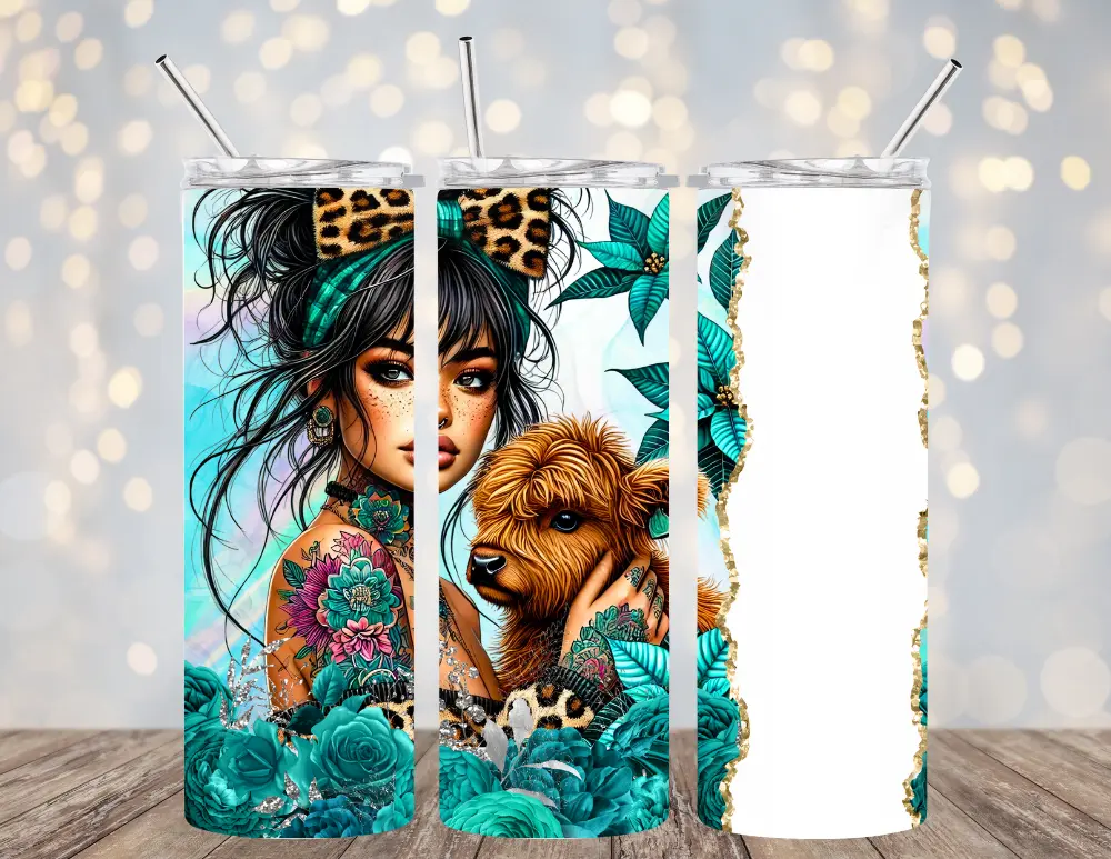 20 OZ ADD YOUR NAME CUSTOMIZE INSULATED SKINNY TUMBLER W/ STRAW