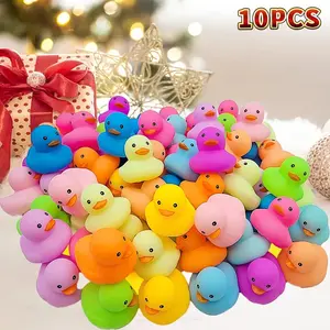 10 Pack Colorful Mini Safe Rubber Ducks Baby Bath Toys, Bath Time Float and Squeak Kids Bath Decorations, Party Gifts, Holiday Gifts for Boys and Girls