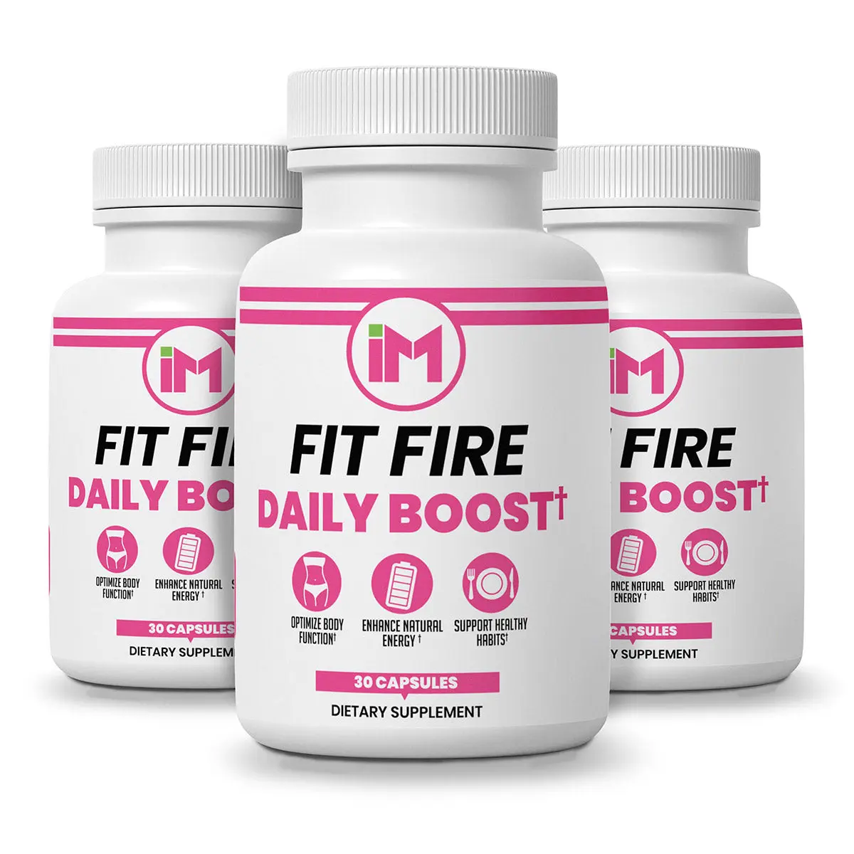 IM Fit Fire DB - 3 Bottles - Natural Dietary Nutrition Supplement | Green Tea Leaf Extract, Apple Cider Vinegar, Berberine HCL, Ginger Root, Cinnamon Bark Extract, Banaba Leaf Extract, Ginseng Aerial Extract, Resveratrol