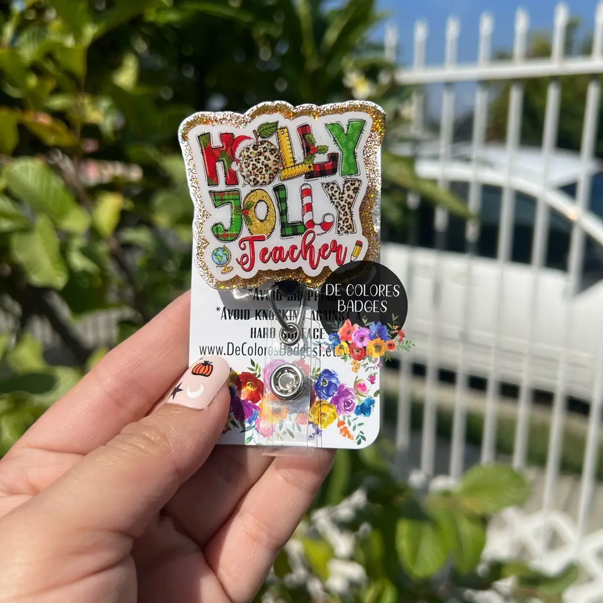 Teacher Christmas Badge, Holly Jolly Teacher Badge, Cute X-mas Holiday Class Badge, Santa Merry Elf Badge, Snowman Badge, Teacher Gift,