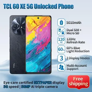 TCL 60 XE NXTPAPER 5G Cell Phone 128GB Unlocked Android Smartphone 6.8" 120Hz Paper-Like Display Anti-Glare Low Blue Light AI Features 5010mAh Battery 8GB RAM + 8GB Expansion Space Blue