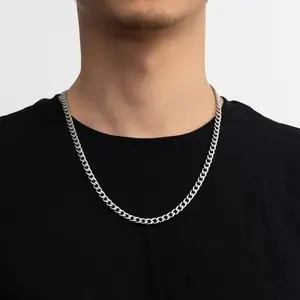 VIROMY Cuban Necklace Hip-hop Cool Style Men and Women Niche Trend Titanium Steel Chain Jewelry Fashion All-match Cubanchain