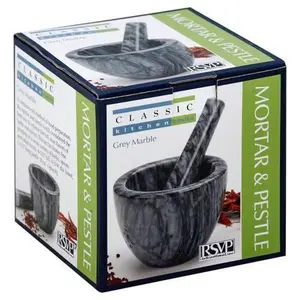Classic Kitchen Basics Mortar & Pestle, Grey, Marble - Each