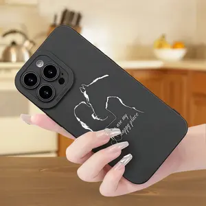 Black Women's Contour and Horse Design Pattern Phone Case, TPU Material, Anti-Slip and Shockproof, Compatible with iPhone 17PROMAX 17AIR 17/16/15/14/13/12/11 PROMAX X XS E PLUS, MS150